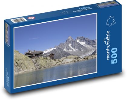 Hory, jezero, příroda - Puzzle 500 dílků, rozměr 46x30 cm