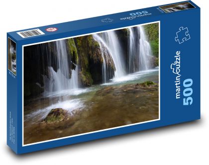 Wodospad leśny - Puzzle 500 elementów, rozmiar 46x30 cm