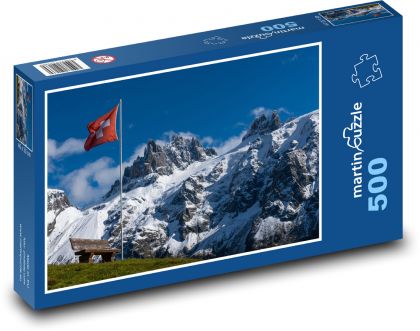 Switzerland - Alps - Puzzle of 500 pieces, size 46x30 cm 