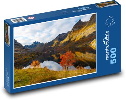 Horské jazero na jeseň - Puzzle 500 dielikov, rozmer 46x30 cm 