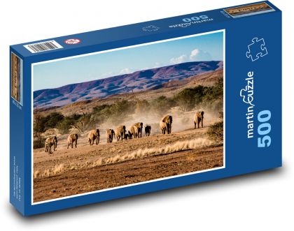 Africa - elephants - Puzzle of 500 pieces, size 46x30 cm 