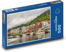 Nórsko - domy pri prístave Puzzle 500 dielikov - 46 x 30 cm 