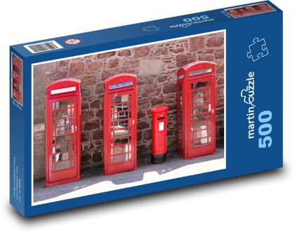 United Kingdom - telephone boxes - Puzzle of 500 pieces, size 46x30 cm 
