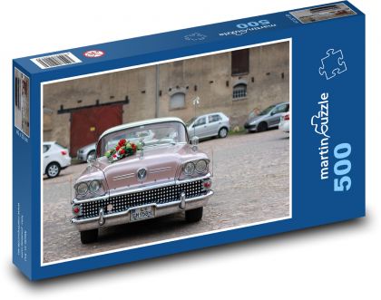 Samochód ślubny retro - Puzzle 500 elementów, rozmiar 46x30 cm