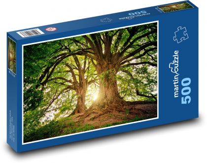 Slnko presvitajúce medzi stromami - Puzzle 500 dielikov, rozmer 46x30 cm 