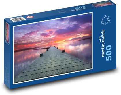 Molo na moři při západu slunce - puzzle 500 dílků