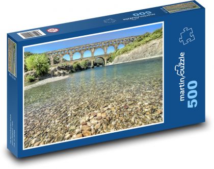 Francie - Pont du Gard - Puzzle 500 dílků, rozměr 46x30 cm