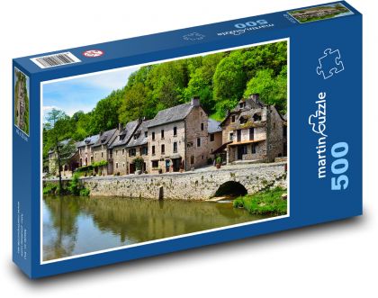 Magiczna wioska nad rzeką - Puzzle 500 elementów, rozmiar 46x30 cm