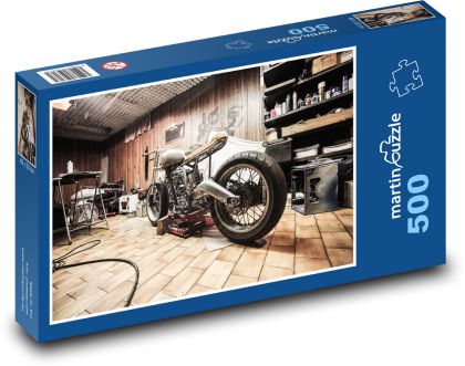 Motorka v garáži - Puzzle 500 dielikov, rozmer 46x30 cm 