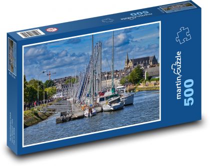 Plachetnice na nábřeží - puzzle 500 dílků