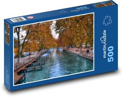 Kanał romantyczny jesienią - Puzzle 500 elementów, rozmiar 46x30 cm