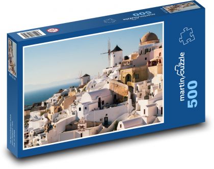 Stredomorský pokoj - Santorini - Puzzle 500 dielikov, rozmer 46x30 cm 