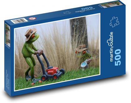 Veselé žabky na zahradě - puzzle 500 dílků