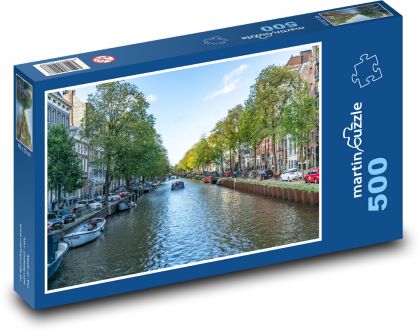 Amsterdam - kanál - Puzzle 500 dílků, rozměr 46x30 cm