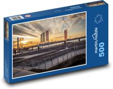 Liverpool, Albert Dock o zachodzie słońca Puzzle 500 elementów - 46x30 cm