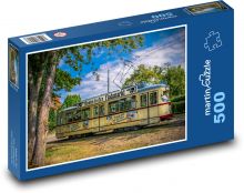 Historická tramvaj v parku Puzzle 500 dílků - 46 x 30 cm