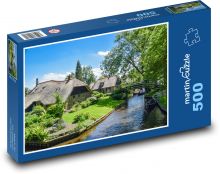 Zahrady u vody - Holandsko, Giethoorn Puzzle 500 dílků - 46 x 30 cm