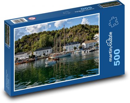 Prístav, lode - Puzzle 500 dielikov, rozmer 46x30 cm 