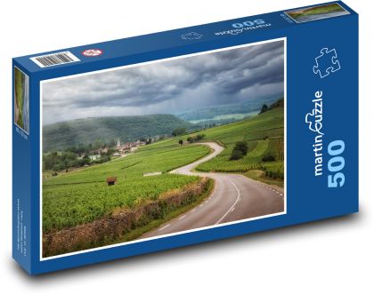 Kręta droga między winnicami - Puzzle 500 elementów, rozmiar 46x30 cm