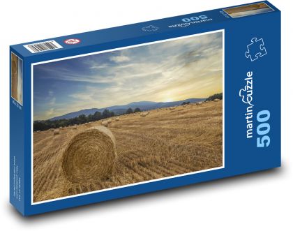 Pole, zboże, jesień - Puzzle 500 elementów, rozmiar 46x30 cm
