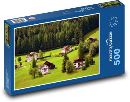 Alpine buildings - Puzzle of 500 pieces, size 46x30 cm 