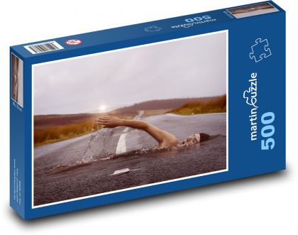 Droga, pływak - Puzzle 500 elementów, rozmiar 46x30 cm