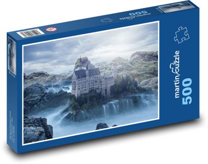 Fantazie, hrad Neuschwanstein - Puzzle 500 dílků, rozměr 46x30 cm