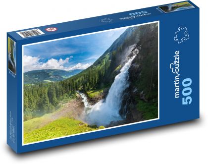 Vodopád, hory - puzzle 500 dílků