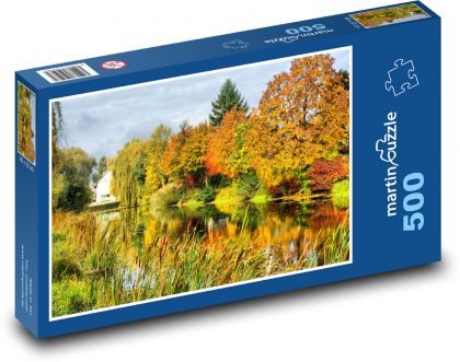 Podzim, jezero - Puzzle 500 dílků, rozměr 46x30 cm