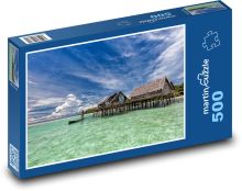 Rybářská vesnice na Maledivách Puzzle 500 - 46x30 cm