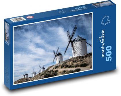 Španělsko - větrné mlýny - Puzzle 500 dílků, rozměr 46x30 cm