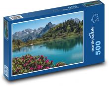 Horské jezero Puzzle 500 - 46x30 cm