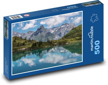 Jezioro Trüebsee Szwajcaria - Puzzle 500 elementów, rozmiar 46x30 cm
