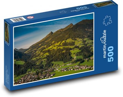 Łąki górskie w Alpach - Puzzle 500 elementów, rozmiar 46x30 cm