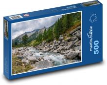Skalnaté údolí s potokem Puzzle 500 dílků - 46 x 30 cm