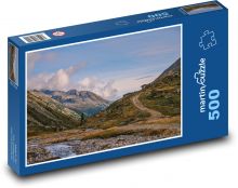 Horská krajina s cestou, Alpy Puzzle 500 dielikov - 46 x 30 cm