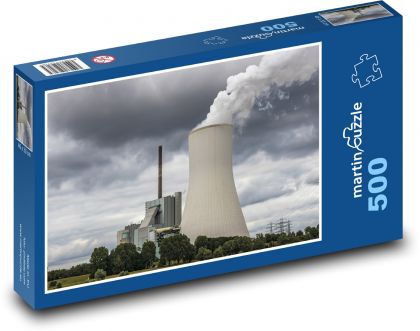 Elektrownia z chłodnią kominową - Puzzle 500 elementów, rozmiar 46x30 cm