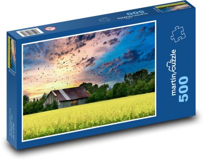Vidiecka krajina - Puzzle 500 dielikov, rozmer 46x30 cm 