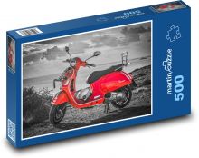 Červený skútr Puzzle 500 - 46x30 cm