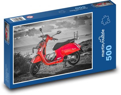 Red Scooter - Puzzle of 500 pieces, size 46x30 cm 