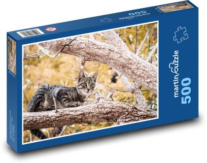 Kočka na stromě - Puzzle 500 dílků, rozměr 46x30 cm