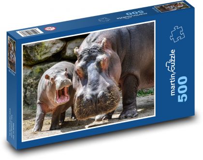 Hroch, mláďa hrocha - Puzzle 500 dielikov, rozmer 46x30 cm 