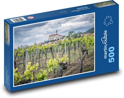 Mikulov, zámok, vinice - Puzzle 500 dielikov, rozmer 46x30 cm 