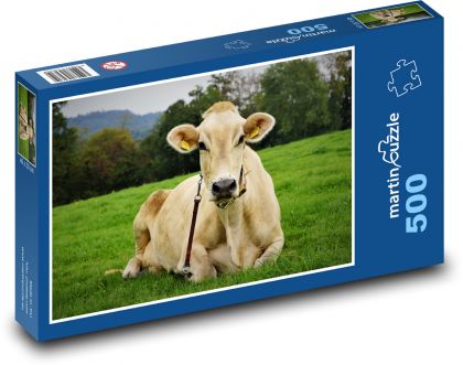 Hospodářská zvířata - kráva  - Puzzle 500 dílků, rozměr 46x30 cm