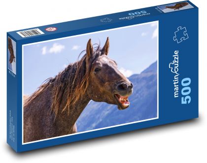 Hnědý kůň - Puzzle 500 dílků, rozměr 46x30 cm