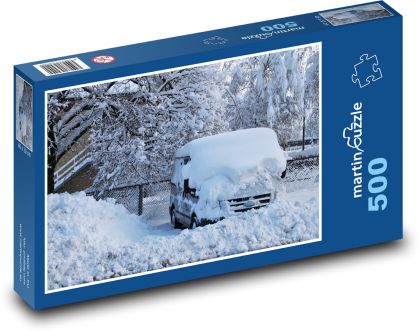 Zima, sníh, Transit - Puzzle 500 dílků, rozměr 46x30 cm