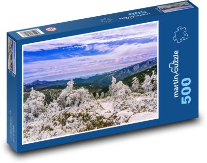 Sníh, hory, příroda - Puzzle 500 dílků, rozměr 46x30 cm