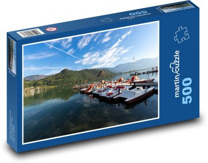 Łodzie z pedałami jeziornymi - Puzzle 500 elementów, rozmiar 46x30 cm