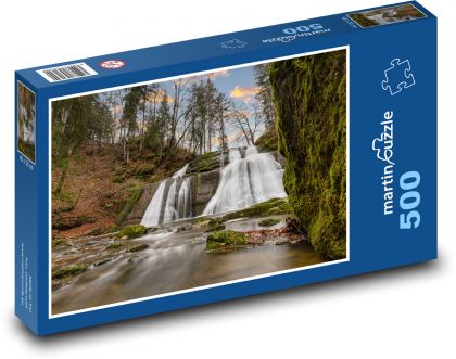 Wodospady, przyroda - Puzzle 500 elementów, rozmiar 46x30 cm