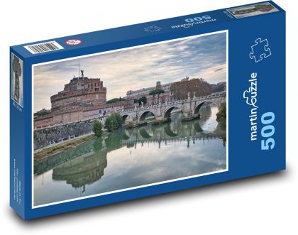 Rzym - Włochy, most, rzeka - Puzzle 500 elementów, rozmiar 46x30 cm